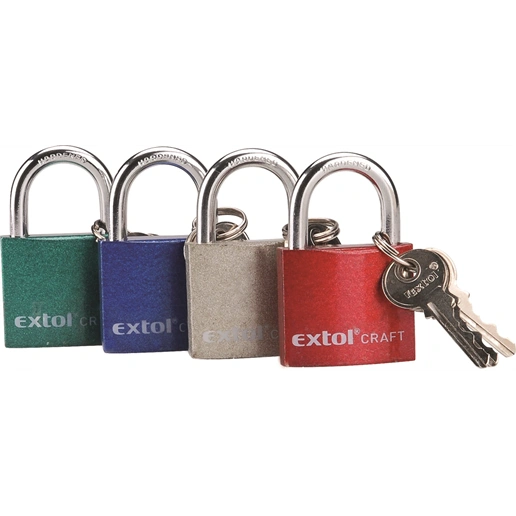 Extol Craft 32mm, vas lakat, 3 kulccsal, dobozban